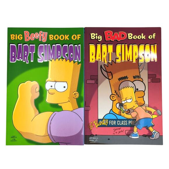 Simpsons Graphic Novel Lot Beefy and Bad Book of Bart Simpson Bongo Comics - Picture 1 of 3